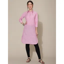 KALINI Shirt Collar Cotton Kurta-picture-20