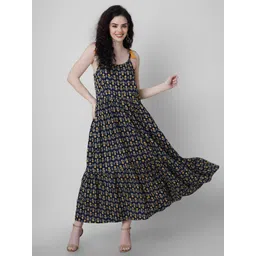 KALINI Shoulder Straps Floral Printed Maxi Dress-picture-39