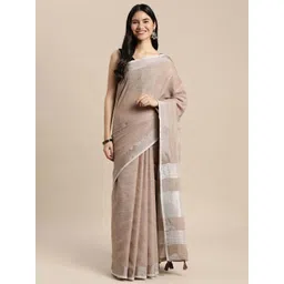 KALINI Solid Striped Zari Saree-picture-25