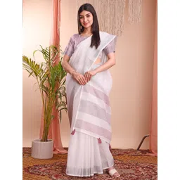 KALINI Solid Zari Saree With Blouse Piece-picture-16