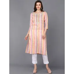 KALINI  Striped Round Neck Kurta-picture-26