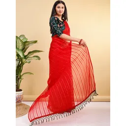 KALINI Striped Sequinned Silk Blend Saree image 2