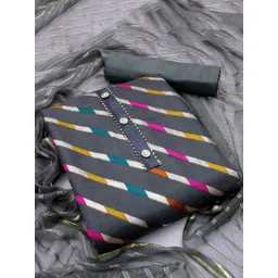 KALINI Striped Woven Design Gotta Patti Detailed Organza Unstitched Dress Material-picture-19