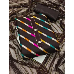 KALINI Striped Woven Design Gotta Patti Detailed Organza Unstitched Dress Material-picture-21