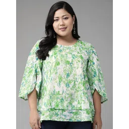 KALINI Tie and Dye Print Flared Sleeve Cotton Top-picture-27