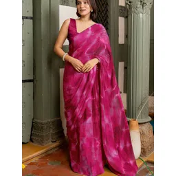 KALINI Tie and Dye Zari Poly Georgette Saree-picture-22