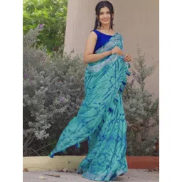 KALINI Tie and Dye Zari Saree-picture-23