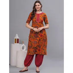 KALINI Wo Floral Printed Thread Work Pure Cotton Kurta with Salwar-picture-32