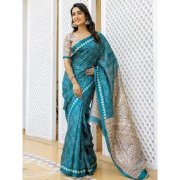 KALINI Women Bandhani Print Cotton Silk Saree-picture-30