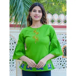 KALINI Women Conversational Embroidered Round Neck Top-picture-38