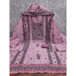 KALINI Women Cotton Blend Embroidered Dress Material-picture-40