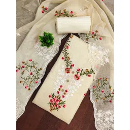 KALINI Women Cotton Blend Embroidered Dress Material-picture-39