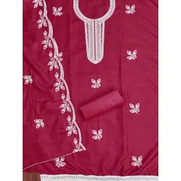 KALINI Women Cotton Blend Embroidered Dress Material-picture-30