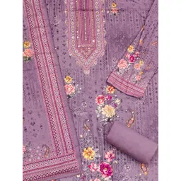 KALINI Women Cotton Blend Printed Dress Material image 3