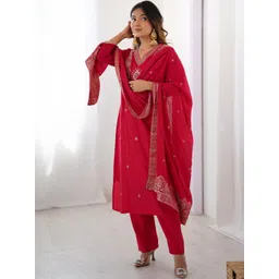 KALINI Women Embroidered A-Line Kurta Set-picture-19