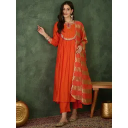 KALINI Women Embroidered A-Line Kurta Set-picture-13