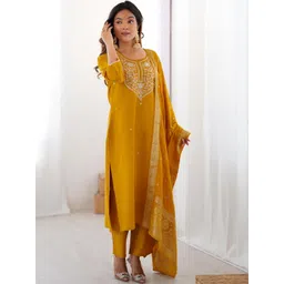 KALINI Women Embroidered A-Line Kurta Set image 3