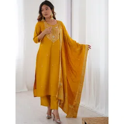 KALINI Women Embroidered A-Line Kurta Set image 2