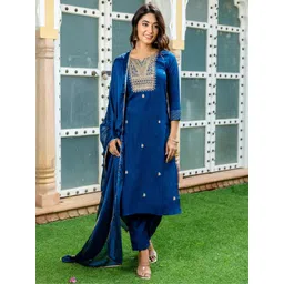 KALINI Women Embroidered Kurta with Trousers & Dupatta-picture-29