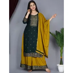 KALINI Women Embroidered Regular Mirror Work Kurta with Palazzos & With Dupatta-picture-14