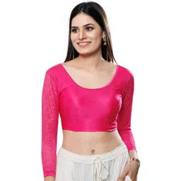 KALINI Women Embroidered Round Neck Non-Padded Saree Blouse-picture-11