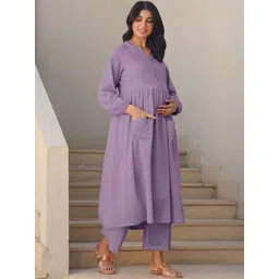 KALINI Women Empire Pure Cotton Kurta with Trousers-picture-39