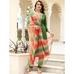 KALINI Women Ethnic Motifs Embroidered Kurta with Churidar & Dupatta-picture-22