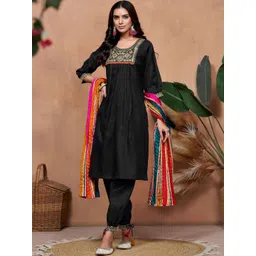 KALINI Women Ethnic Motifs Embroidered Regular Kurta with Salwar & With Dupatta-picture-36