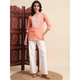 KALINI Women Ethnic Motifs Embroidered Thread Work Pure Cotton Thread Work Kurti-picture-21