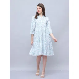 KALINI Women Ethnic Motifs Mandarin Collar Printed Floral Kurta-picture-36