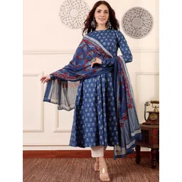 KALINI Women Ethnic Motifs Printed Panelled Kurta with Trousers & With Dupatta-picture-27