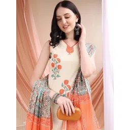 KALINI Women Ethnic Motifs Printed Regular Pure Cotton Kurta with Trousers & With Dupatta-picture-16