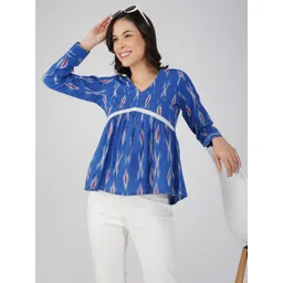 KALINI Women Ethnic Motifs Printed V-Neck Cotton Top-picture-18