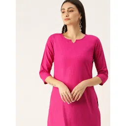 KALINI Women Flared Sleeves Thread Work Kurta image 5