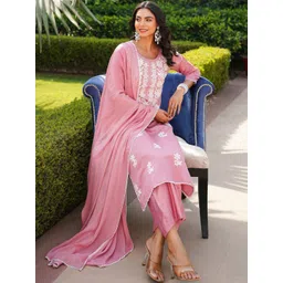 KALINI Women Floral Embroidered Kurta with Palazzo & Dupatta-picture-32