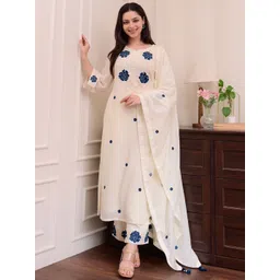 KALINI Women Floral Embroidered Kurta with Trousers & Dupatta-picture-37