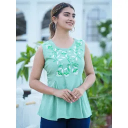 KALINI Women Floral Embroidered Round Neck Top-picture-25