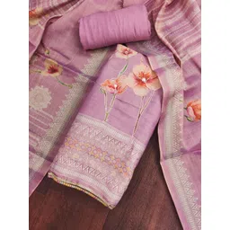 KALINI Women Floral Print Embellished Unstitched Dress Material-image-33