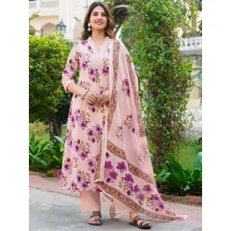 KALINI Women Floral Printed A-Line Kurta with Palazzos & Dupatta-picture-14