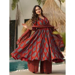 KALINI Women Floral Printed Angrakha Kurta with Palazzos & With Dupatta-picture-20