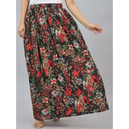 KALINI Women Floral Printed Flared Maxi Skirt image 1
