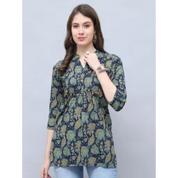 KALINI Women Floral Printed Kalamkari Festive Cotton A-Line Kurta-picture-35