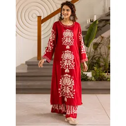KALINI Women Floral Printed Kurta with Palazzo-picture-36