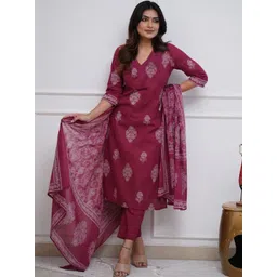 KALINI Women Floral Printed Kurta with Trousers-picture-22