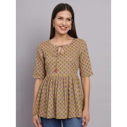 KALINI Women Floral Printed Round Neck Cotton Top-picture-24