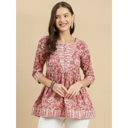 KALINI Women Floral Printed Round Neck Cotton Top-picture-18