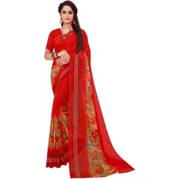 KALINI Women Floral Printed Saree With Blouse Piece-picture-17