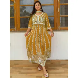 KALINI Women Geometric Printed Flared Sleeves Georgette Kurta-picture-32