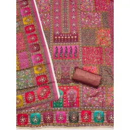 KALINI Women Multi Printed Silk Blend Unstitched Dress Material-picture-26