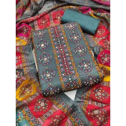 KALINI Women Multi Printed Silk Blend Unstitched Dress Material-picture-27